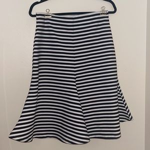 Black & Stripe Stripe Stretch Fluted Skirt